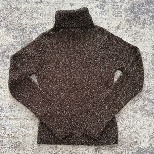 Vintage B.U.M Equipment Speckled Knit Turtleneck Sweater Brown Flecked 90s